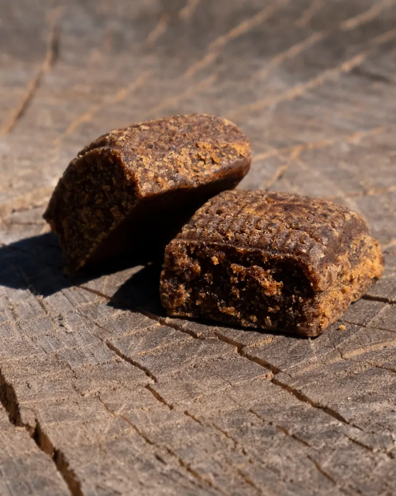 Deux blocs de sucre de canne brun
